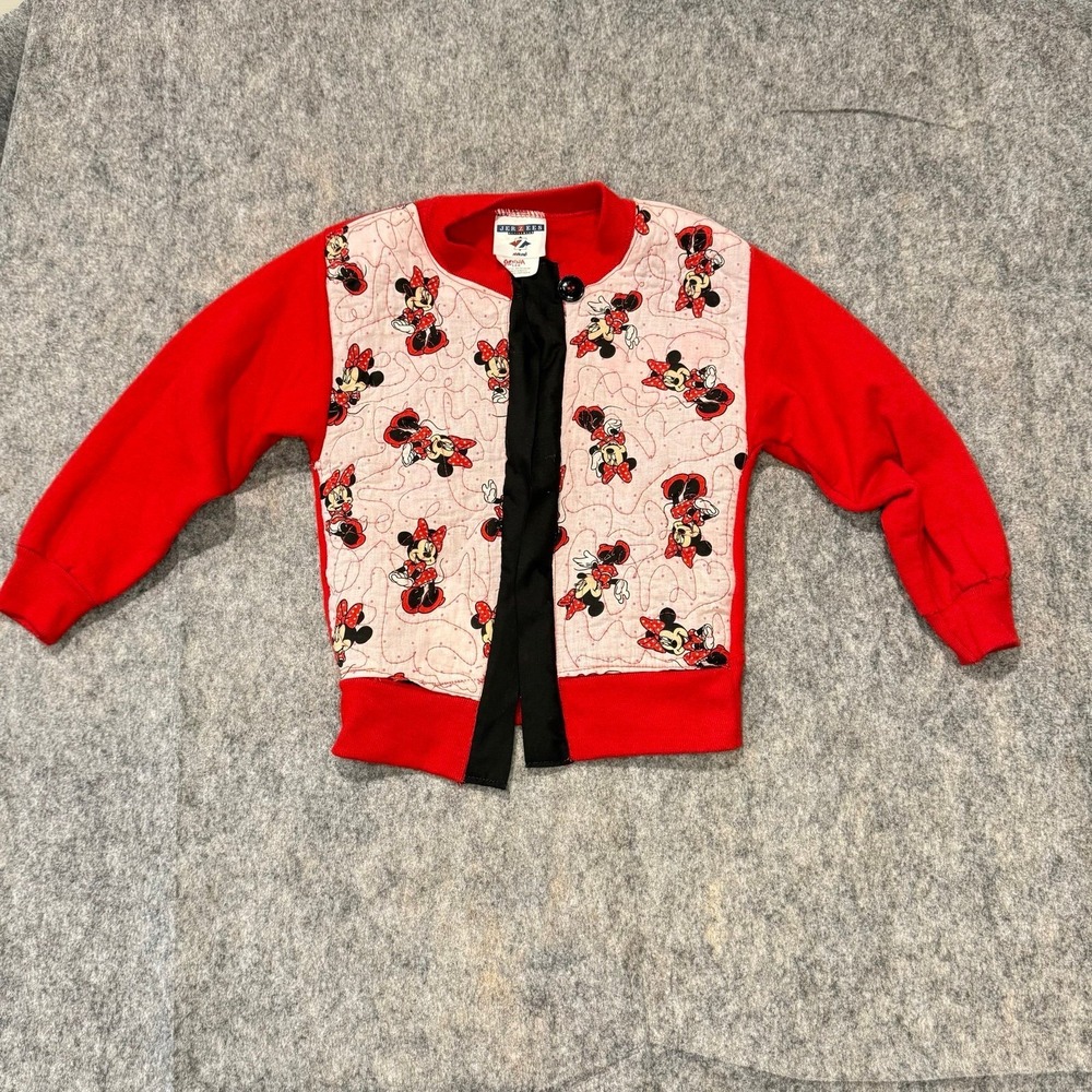 Handmade Quilted Disney Minnie Mouse Long Sleeve Cardigan Size 6-8